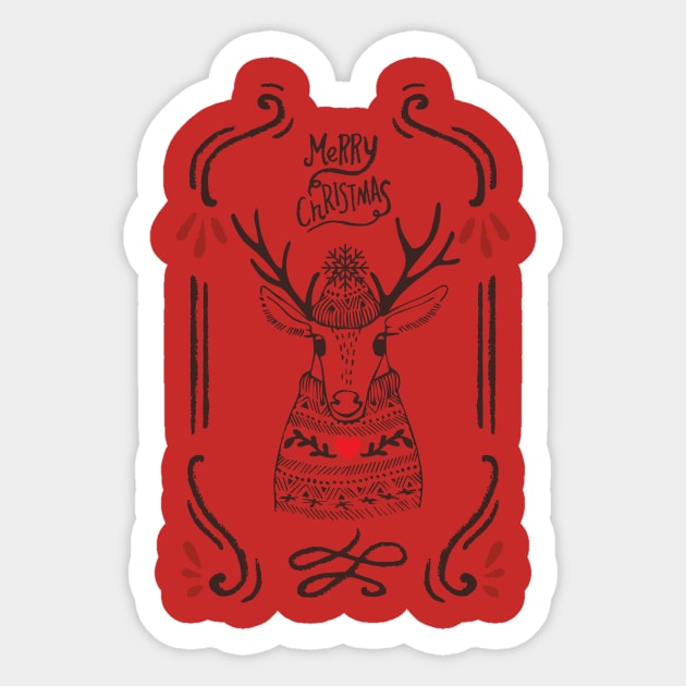 O deer Christmas Sticker by mcx84